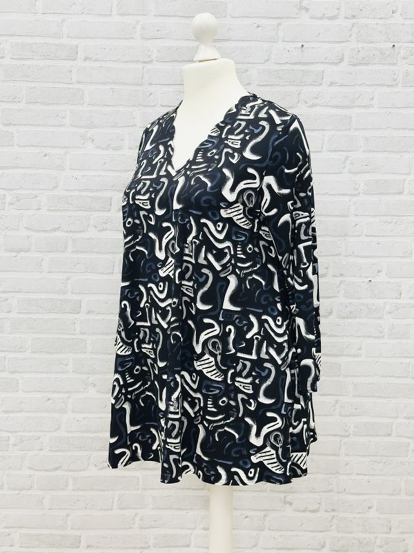 Tunika Shirt langarm A-Linie Graffiti Tunika Shirt langarm A-Linie Graffiti