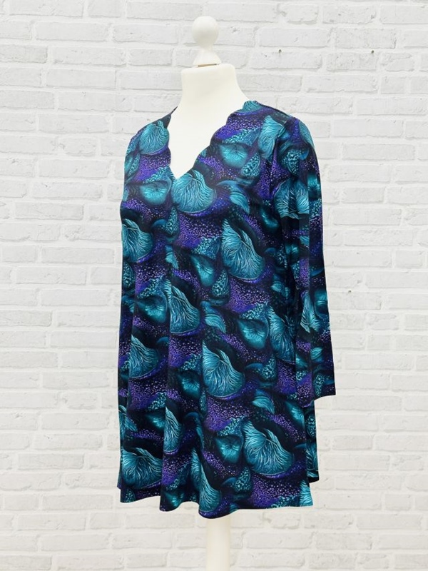 Tunika Shirt langarm A-Linie Anemone