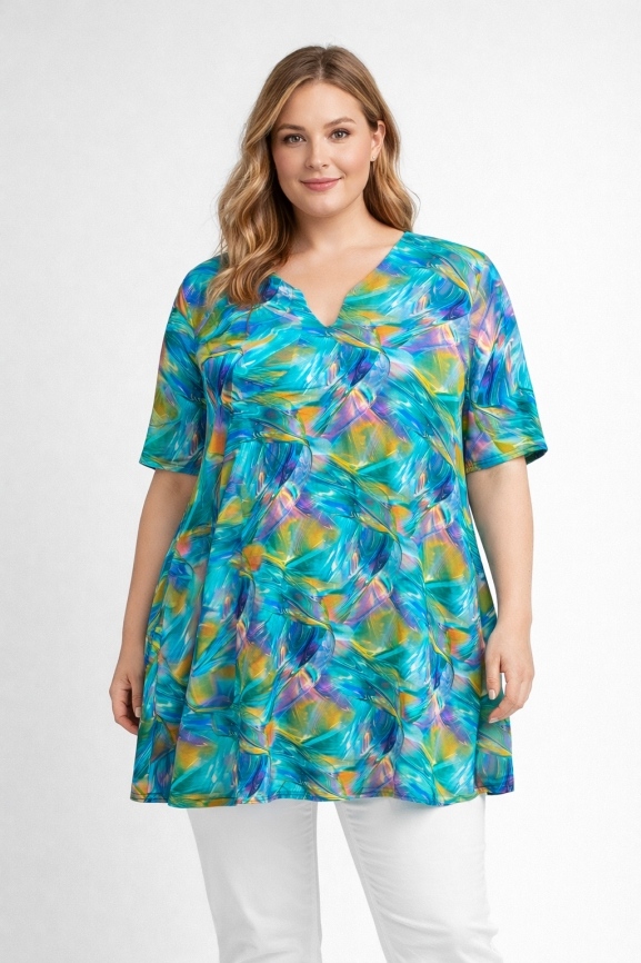Tunika-Shirt kurzarm A-Linie Prisma Tunika-Shirt kurzarm A-Linie Prisma
