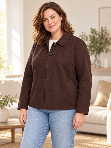 Jacke Velour-Leder Optik