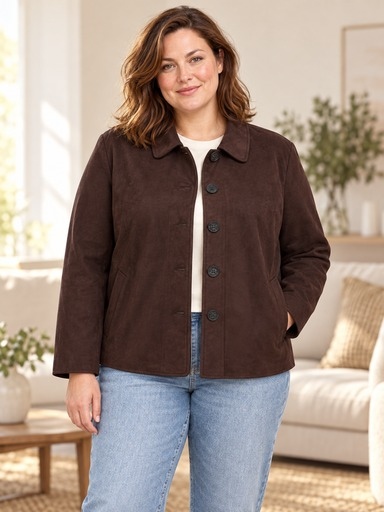 Jacke Velour-Leder Optik