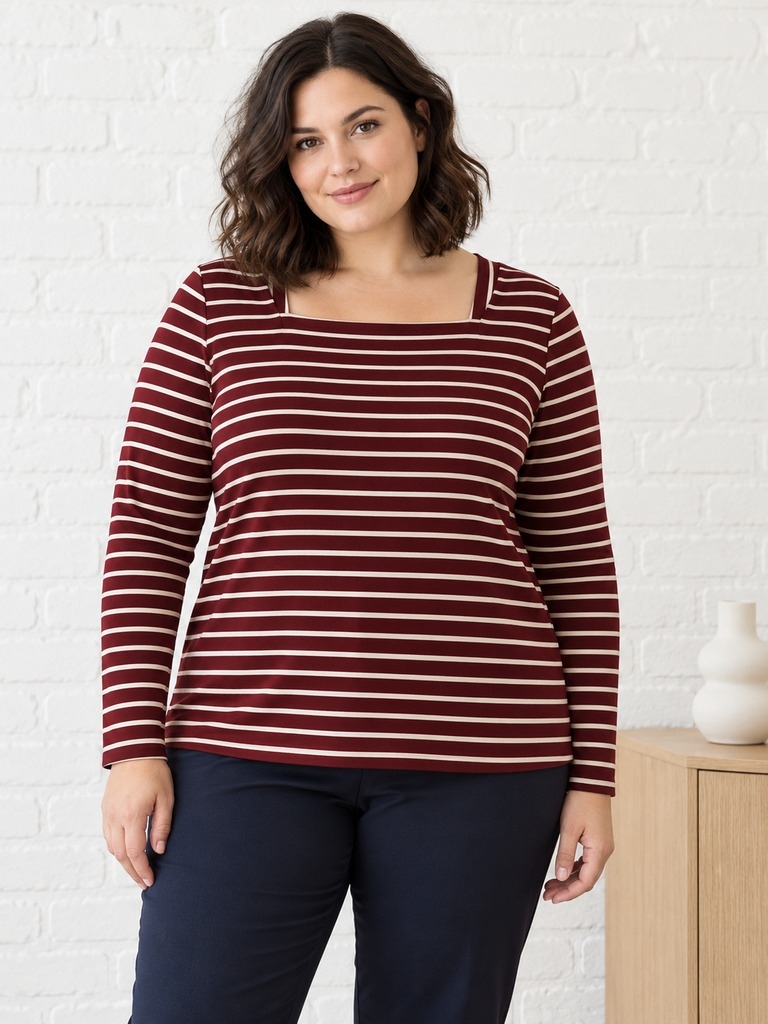 T-Shirt Karree-Ausschnitt langarm T-Shirt Karree-Ausschnitt langarm