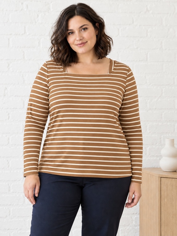 T-Shirt Karree-Ausschnitt langarm T-Shirt Karree-Ausschnitt langarm