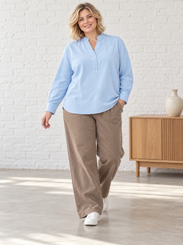 Kord-Bluse langarm Kord-Bluse langarm