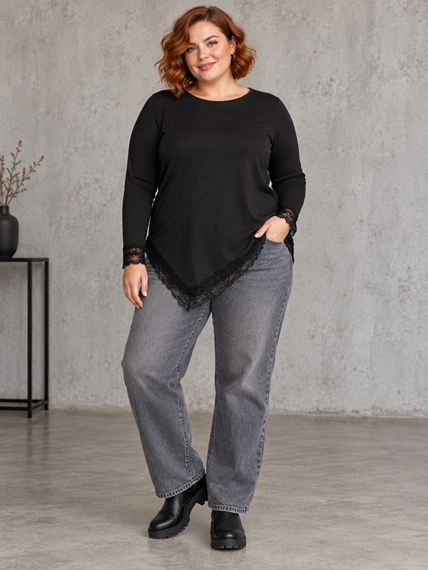 Shirt langarm mit Spitze Shirt langarm mit Spitze