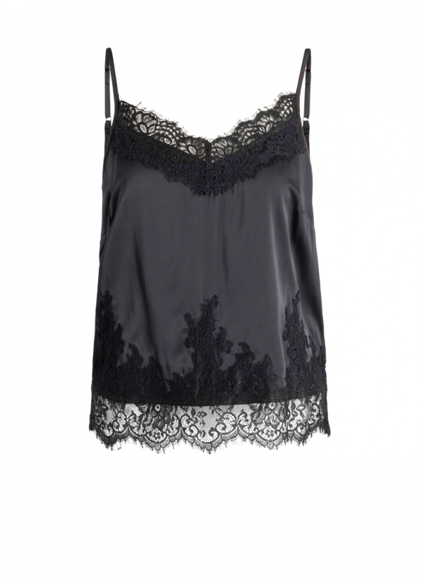 Edles Satin-Top mit Spitze Edles Satin-Top mit Spitze