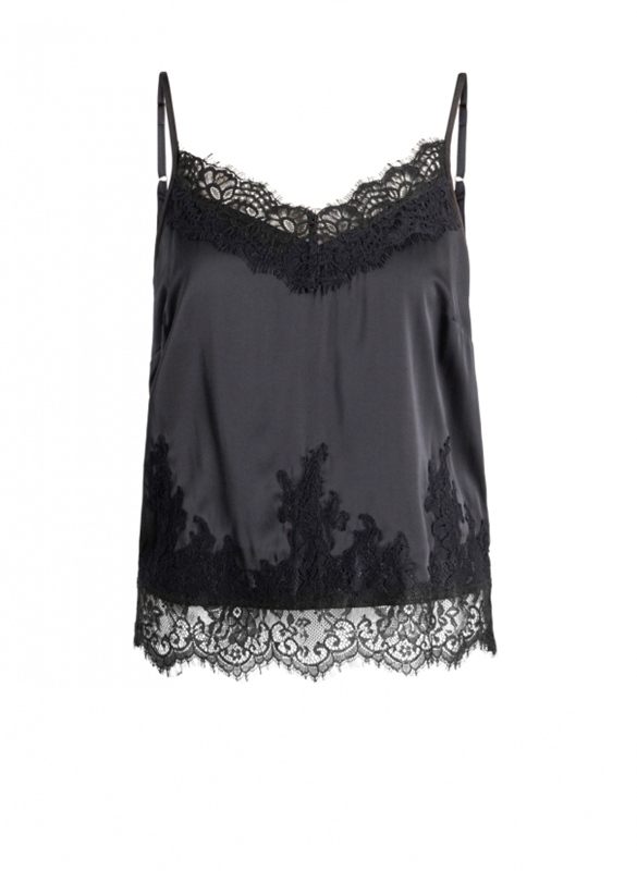 Edles Satin-Top mit Spitze Edles Satin-Top mit Spitze