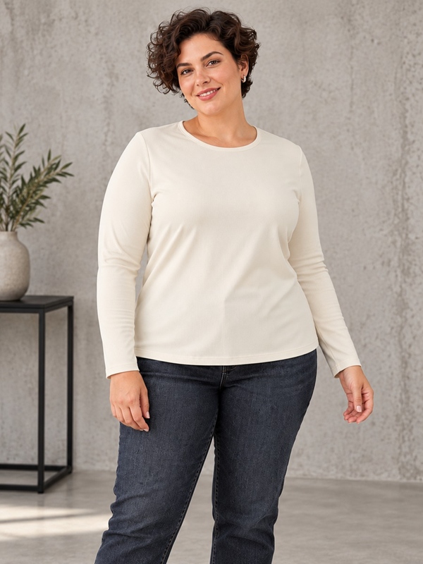 Edel-Shirt Rundhals langarm Edel-Shirt Rundhals langarm