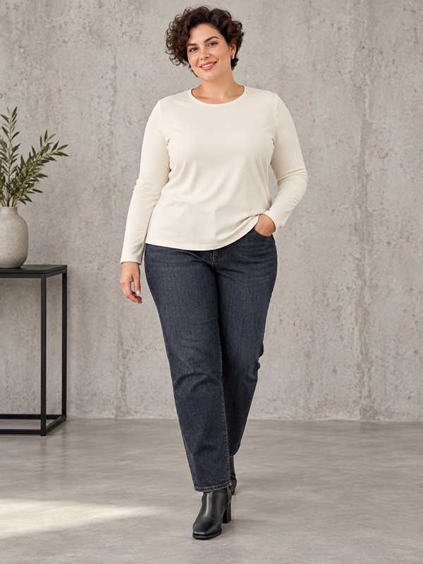 Edel-Shirt Rundhals langarm Edel-Shirt Rundhals langarm