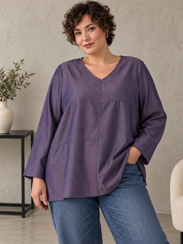 Tunika-Bluse langarm