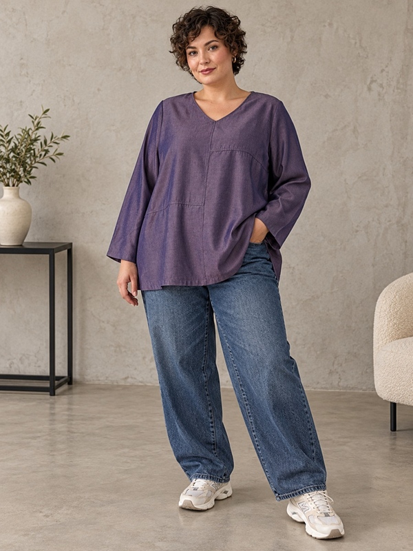 Tunika-Bluse langarm