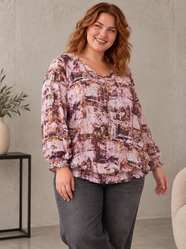 Tunika-Bluse langarm Tunika-Bluse langarm