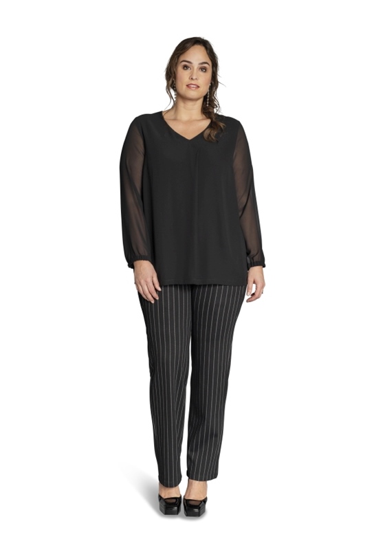 Edle Chiffon-Bluse langarm Edle Chiffon-Bluse langarm