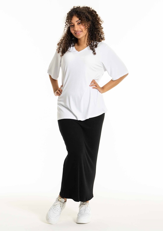 Rippshirt leichte A-Linie kurzarm Rippshirt leichte A-Linie kurzarm