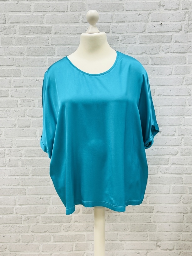 Satin Blusenshirt kurzarm Satin Blusenshirt kurzarm