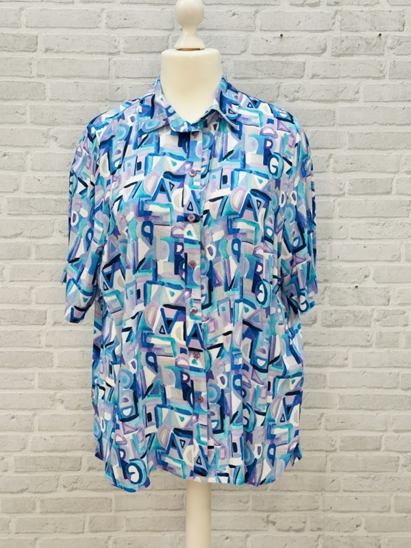 Bluse kurzarm Buchstabenprint Bluse kurzarm Buchstabenprint