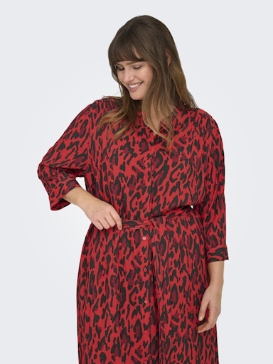Kleid Leo rot 3/4 Arm