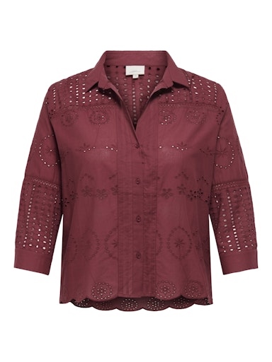 Feminine Bluse mit Stickerei 3/4 Arm