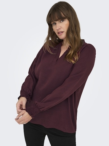 Schliupfbluse mit V-Ausschnitt