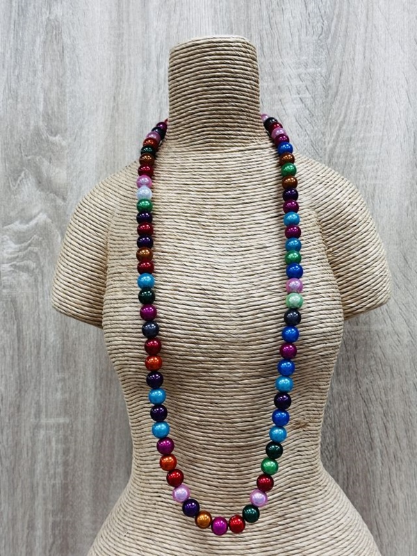 Bunte Perlenkette lang