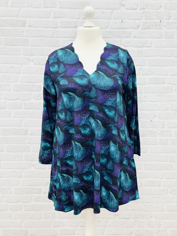 Tunika Shirt 3/4 Arm A-Linie Anemone