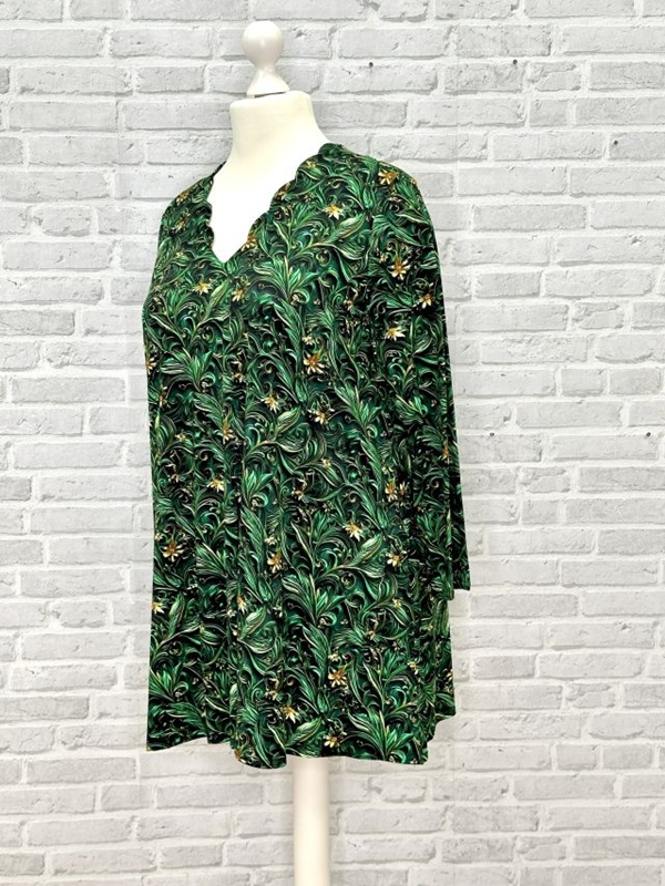 Tunika Shirt langarm A-Linie Vanille