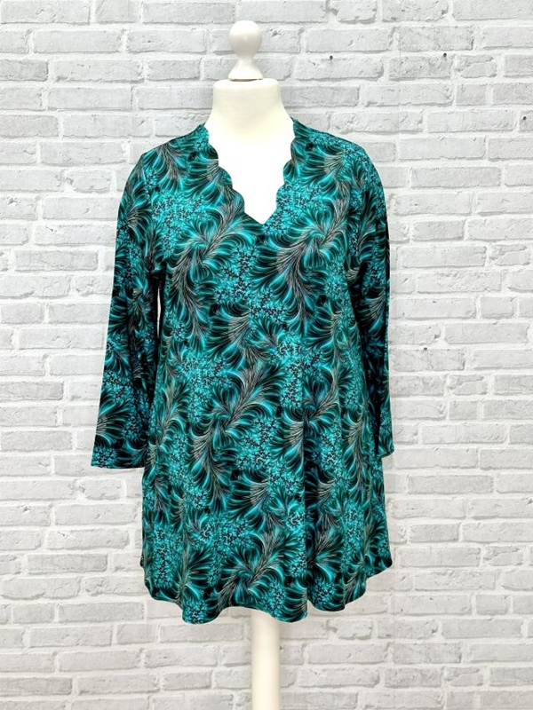 Tunika Shirt 3/4 Arm A-Linie Federtrkis