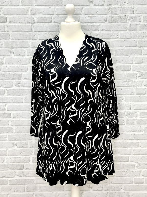 Tunika Shirt 3/4 Arm A-Linie Blackcream
