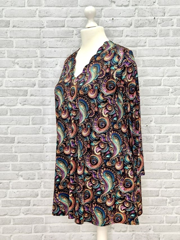 Tunika Shirt langarm A-Linie Purplepais