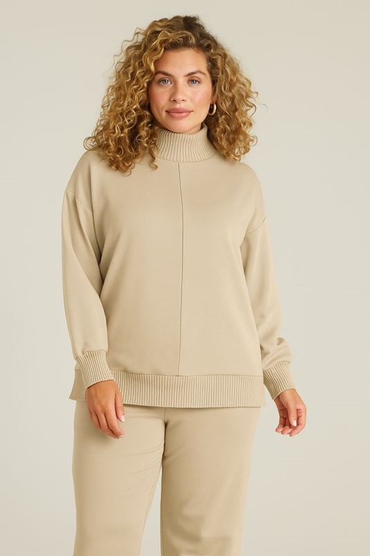 Sweatshirt mit Strickb�ndchen