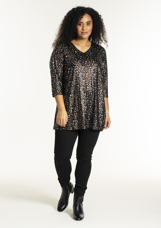 Longshirt mit Glitzer 3/4arm