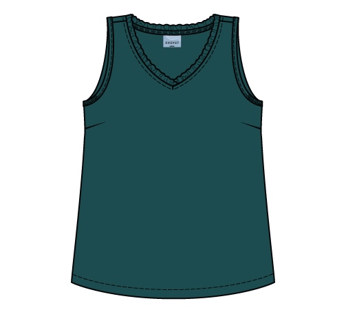 Top mit gerschtem Ausschnitt