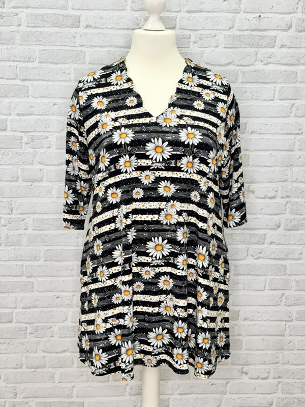 Tunika-Shirt kurzarm A-Linie Margerite