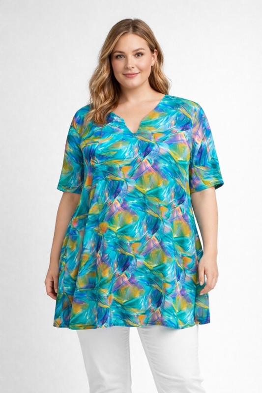 Tunika-Shirt kurzarm A-Linie Prisma