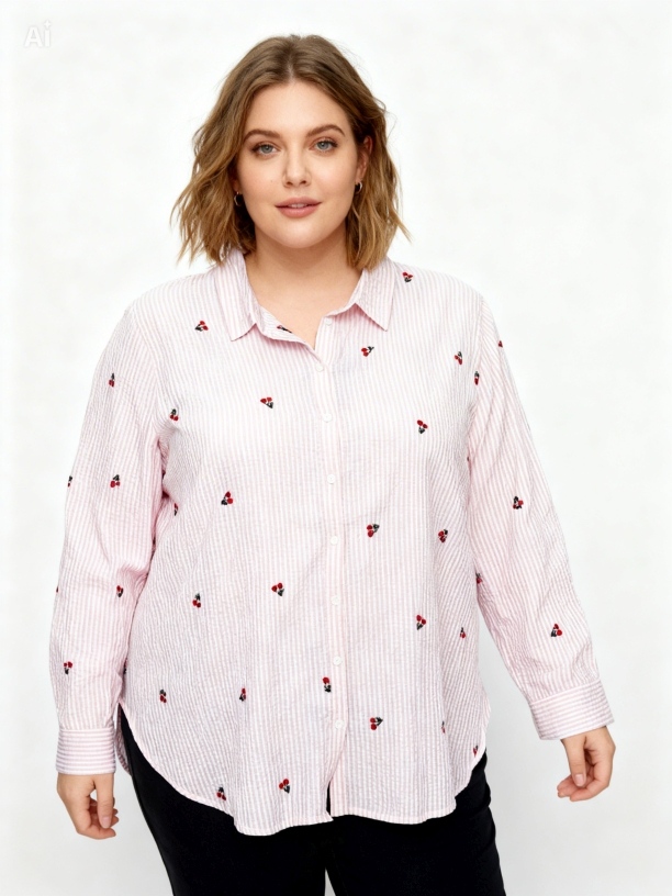 Hemdbluse mit Kirschen Hemdbluse mit Kirschen