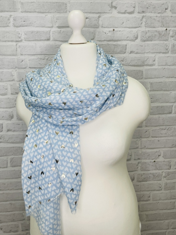 Leichter Schal mit Gold Herzen Leichter Schal mit Gold Herzen