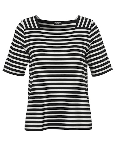 Ringelshirt Karreeausschnit kurzarm