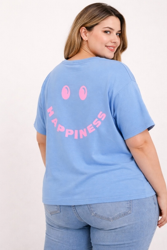 Sweatshirt "Happy" kurzarm