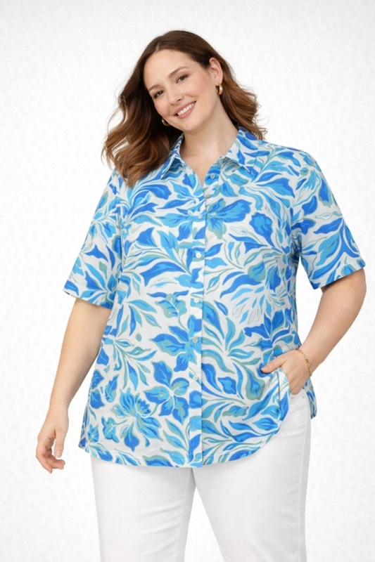 Leichte Sommerbluse kurzarm