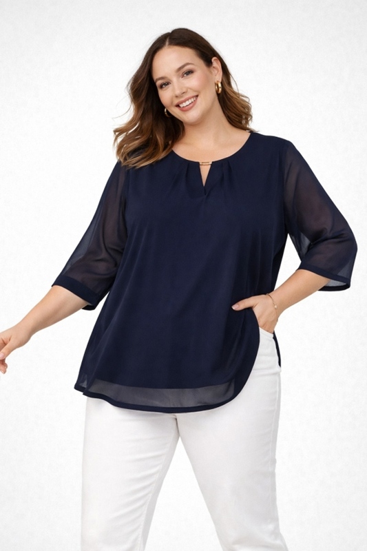 Chiffon-Oberteil 3/4 Arm