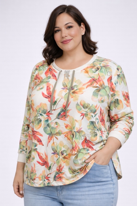Sweatshirt Blumenmuster Sweatshirt Blumenmuster