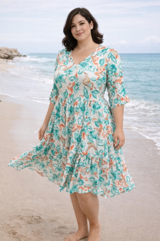 Kleid im Boho-Style kurzarm Kleid im Boho-Style kurzarm