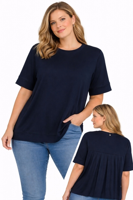 Edel-Shirt mit Rückenfalten kurzarm Edel-Shirt mit Rückenfalten kurzarm