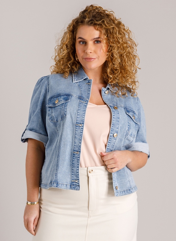 Jeansbluse kurzarm
