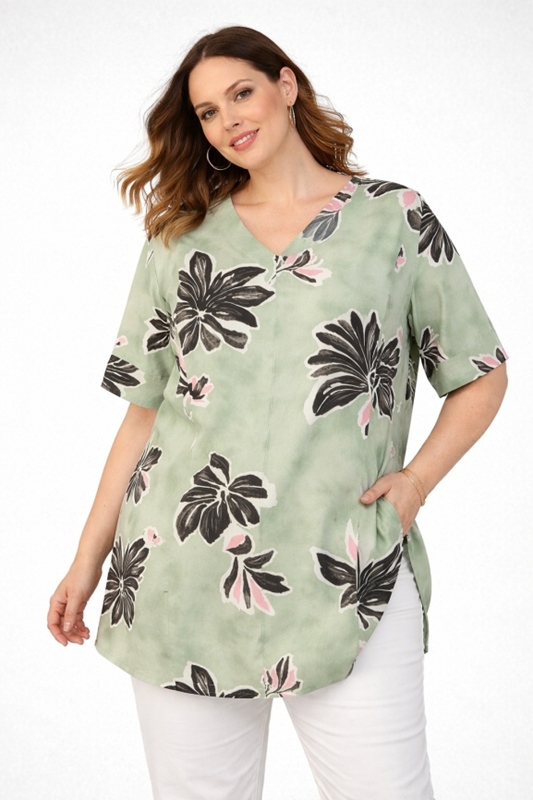 Edles Blusenshirt Kurzarm