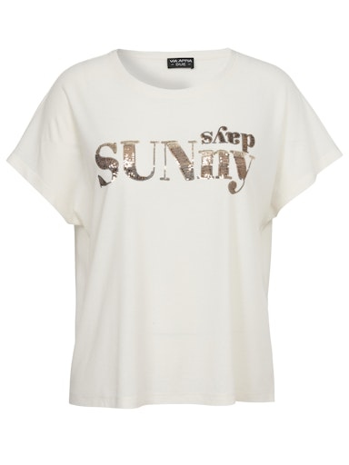 L�ssiges Shirt mit Pailleten kurzarm