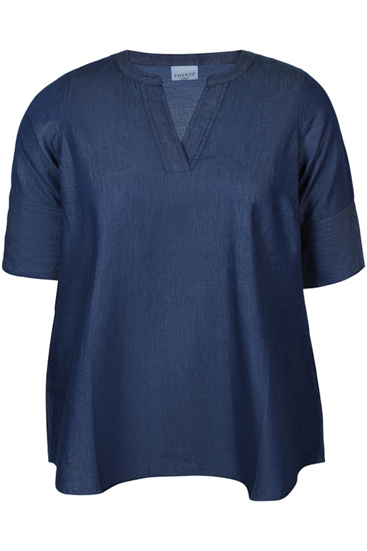 Denim Bluse kurzarm