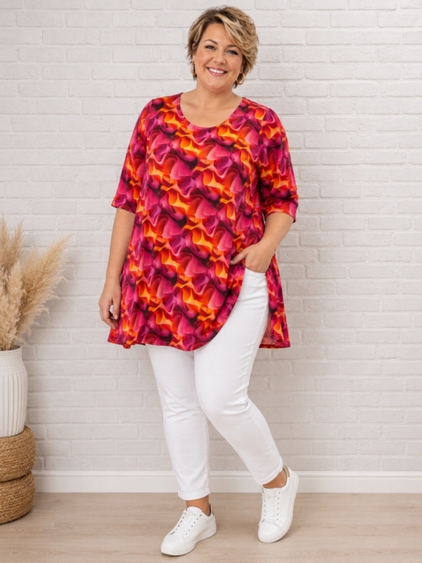 Tunika-Shirt kurzarm A-Linie Pinkfire Tunika-Shirt kurzarm A-Linie Pinkfire