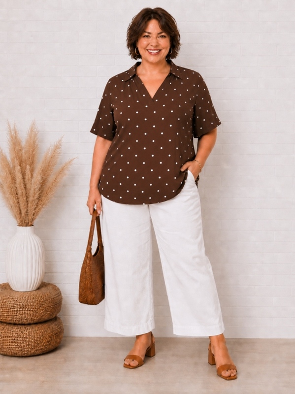 Bluse kurzarm Polka Dots