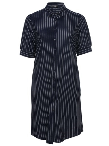 Streifenkleid mit Hemdkragen